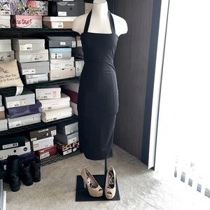 Misguided black midi dress